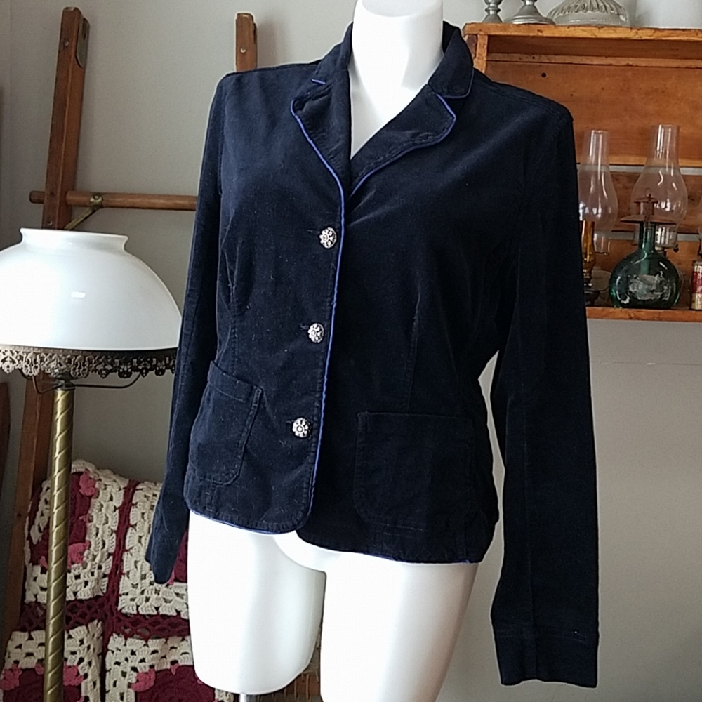 Kikit Velour Navy Blazer/Jacket